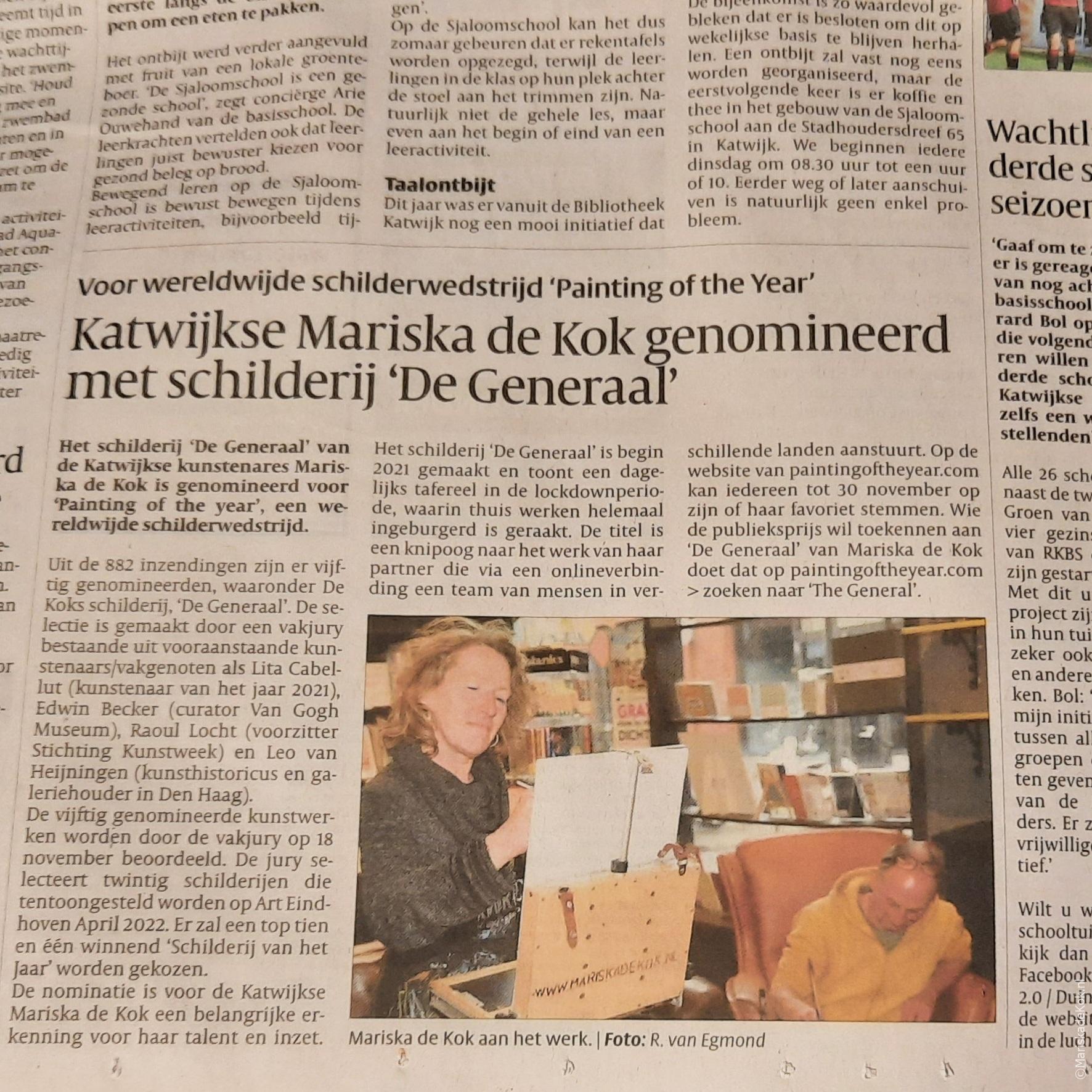 Katwijkse Mariska de Kok genomineerd