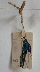 ©2018 Mariska de Kok, Hij – Mixed Media 5 x 8 x 0.3 cm