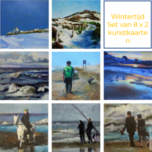 Wintertijd set kunstkaarten