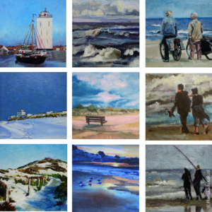 Wintertijd Set van 9 x 2 kunstkaarten