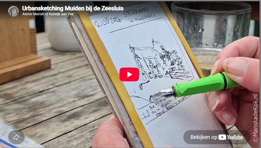 Urbansketching bij Muiden – Zeesluis