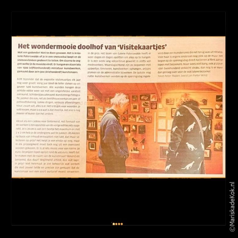 Expositie ‘Visitekaartjes’ Galerie Paterswolde